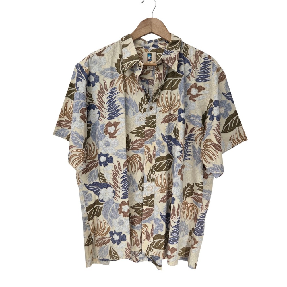 VTG Kahala Button Down Aloha Shirt Floral Batik Mens XL Multicolor Hawaii